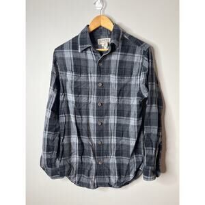 Duluth Mens Gray and White Plaid Button Up Small